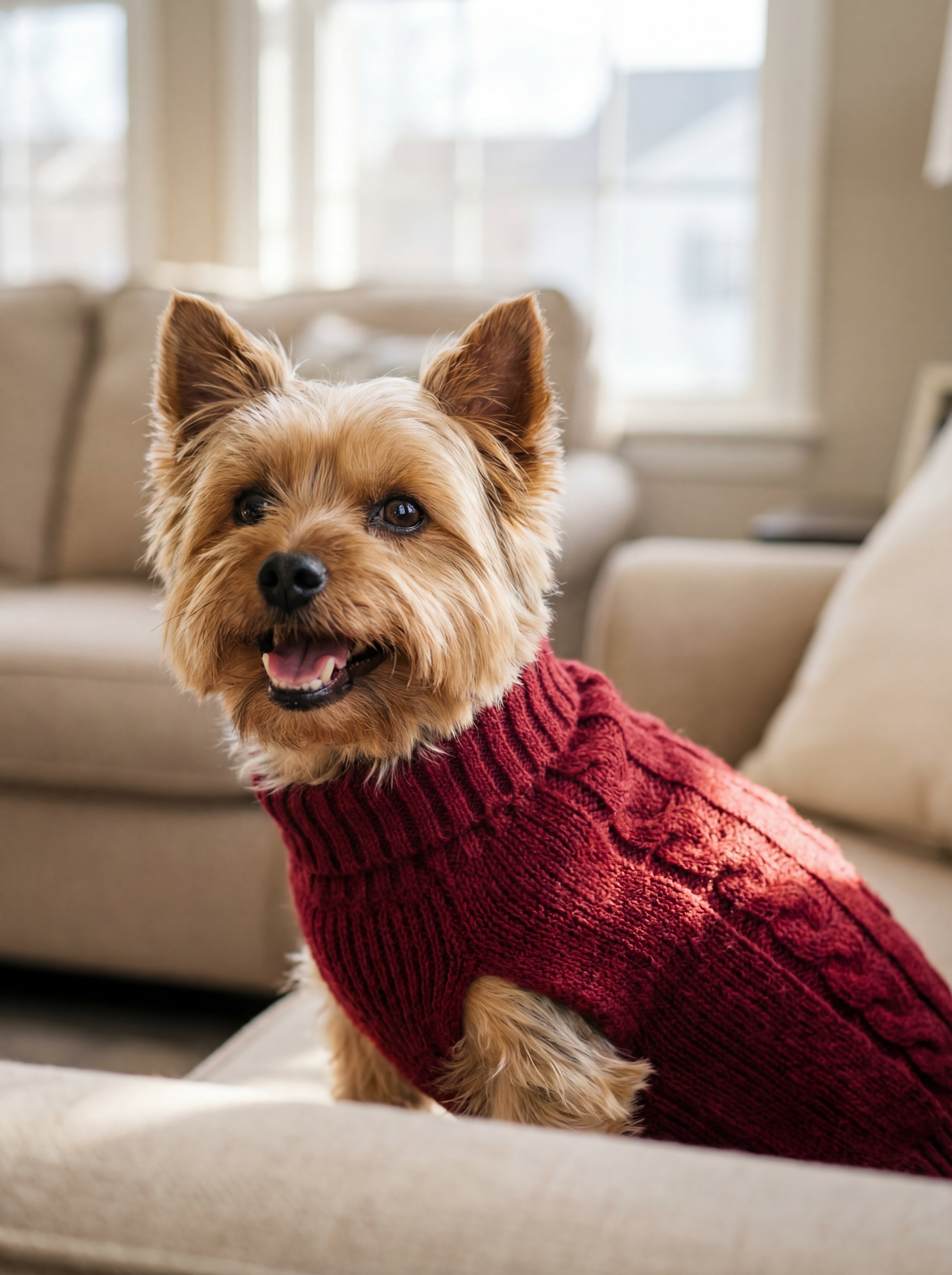 Dog wearing premium clothing